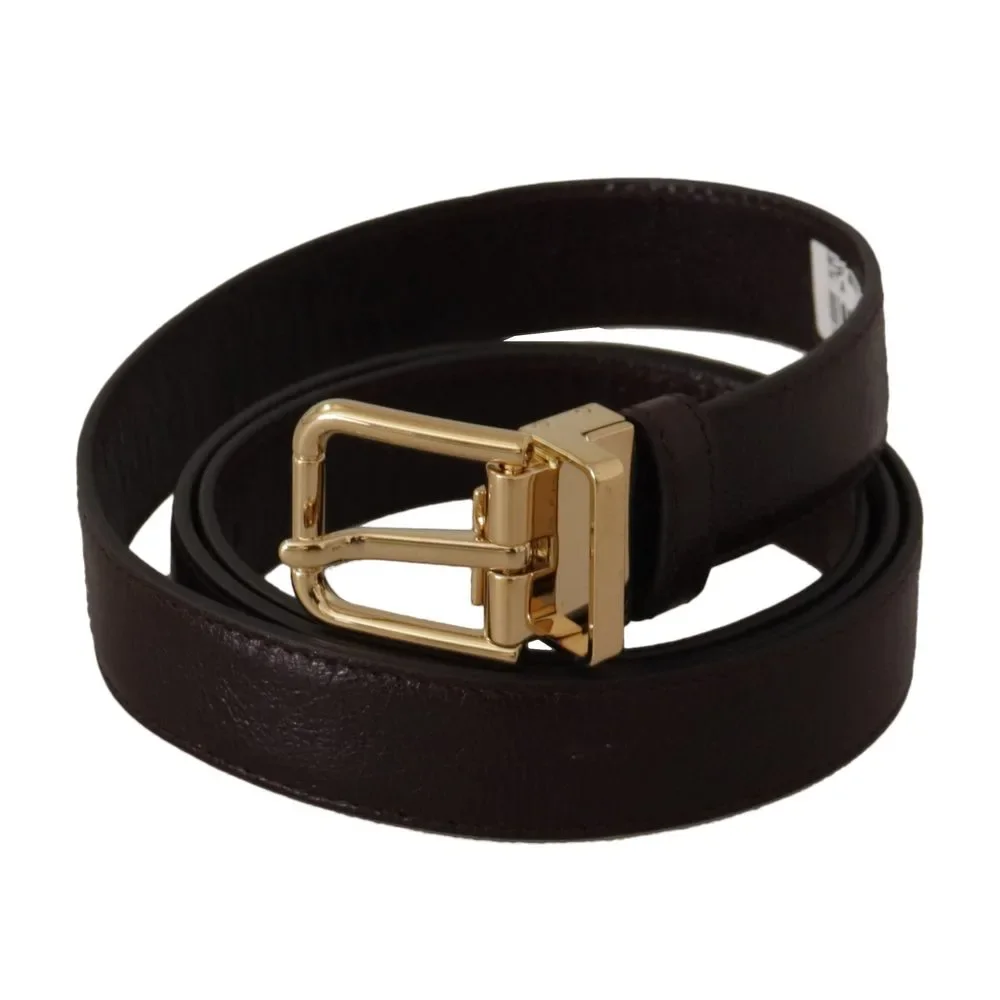 Dolce & Gabbana Elegant Leather Belt with Metal Buckle - Picture 2 of 3